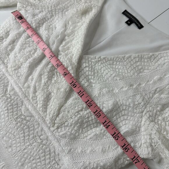 Chris McLaughlin White Lace Dress Womens Sz 14 Bachelorette Party Beach Boho - Picture 9 of 14